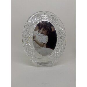French Oval Crystal Picture Frame Vtg